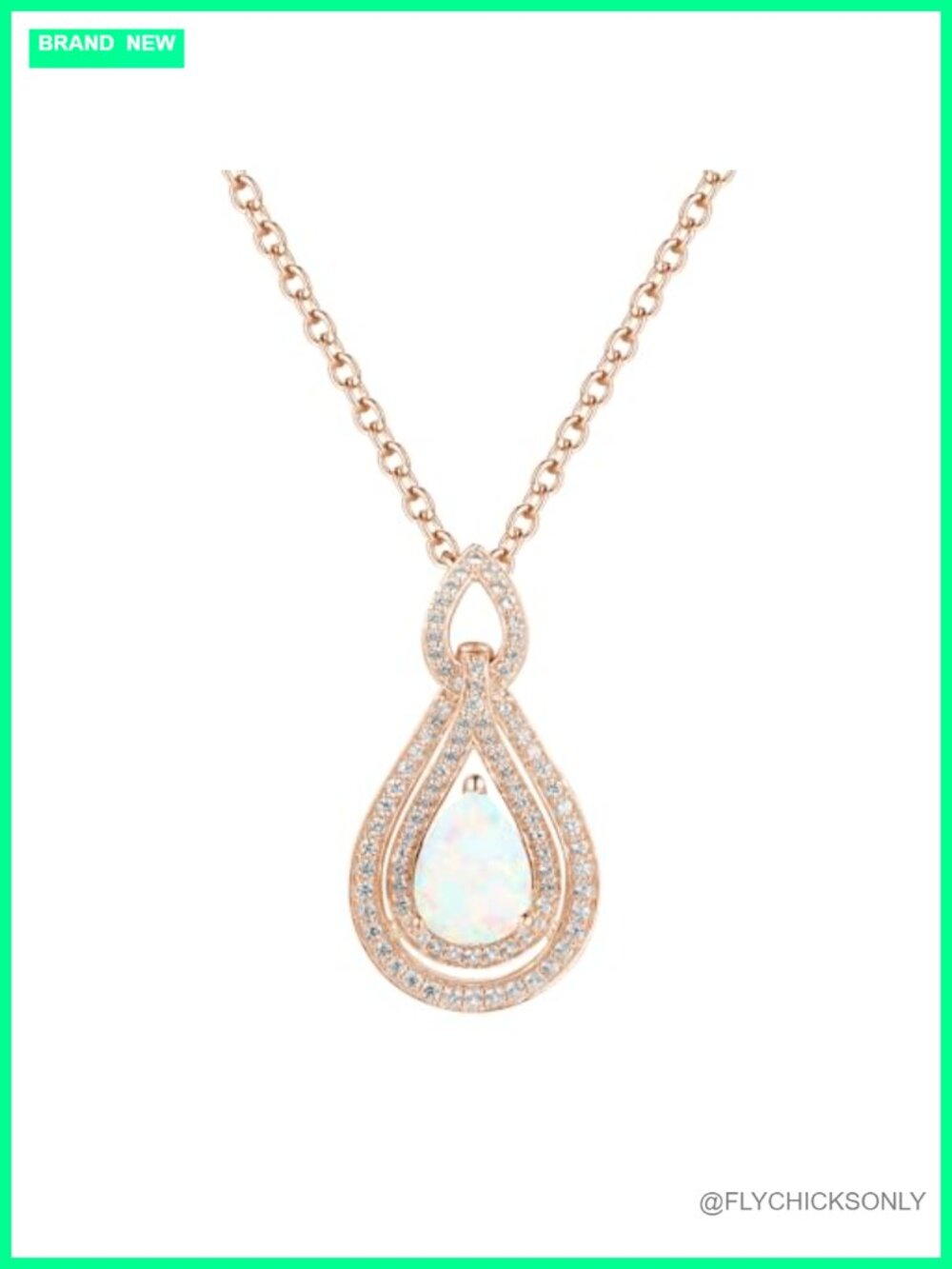 Sterling Silver Lab Created Opal Teardrop Pendant Necklace 18in